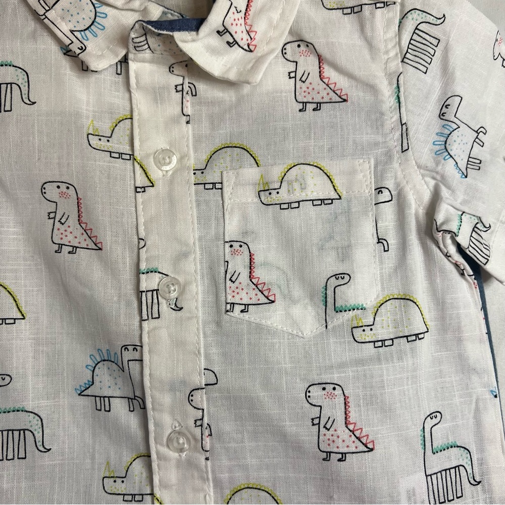 NWT American Hawk Toddler Dinosaur Button Up Shirt & Jeans‎ Outfit Set 18M - Picture 5 of 6